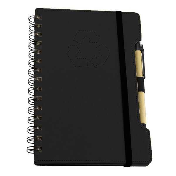 libreta_ecologica_reciclaje_n38_negro regalos con logo personalizados para empresas