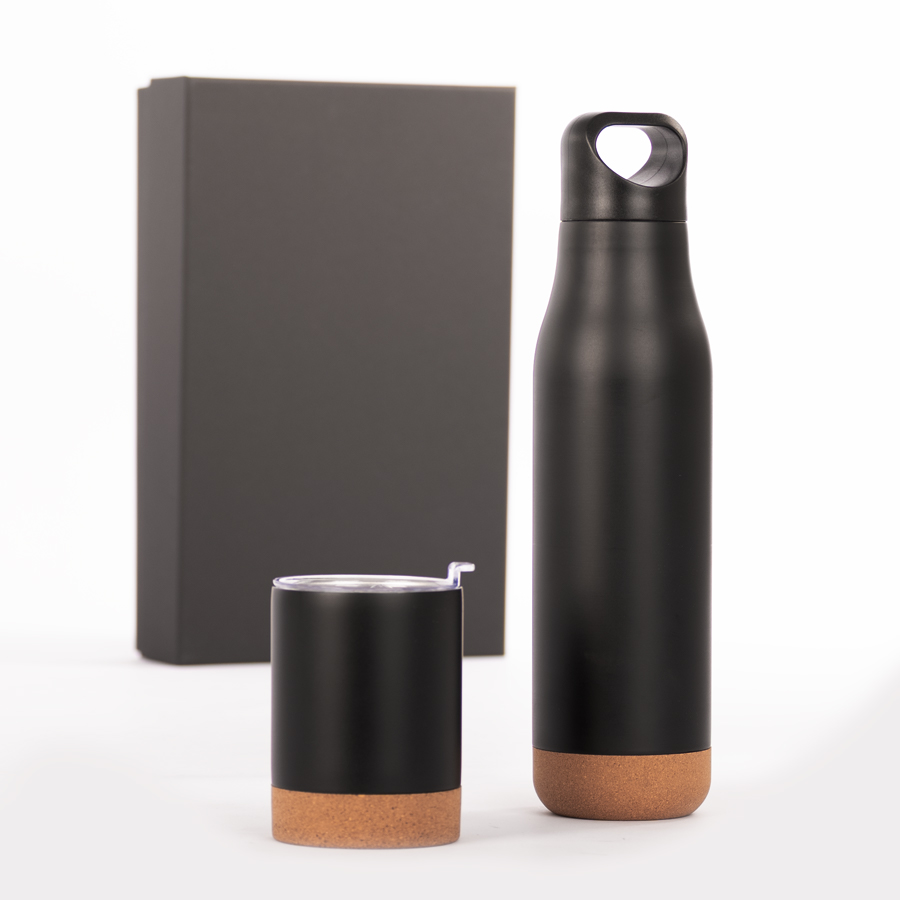 S48, Set regalo botella y mug premium regalos con logo personalizados para empresas