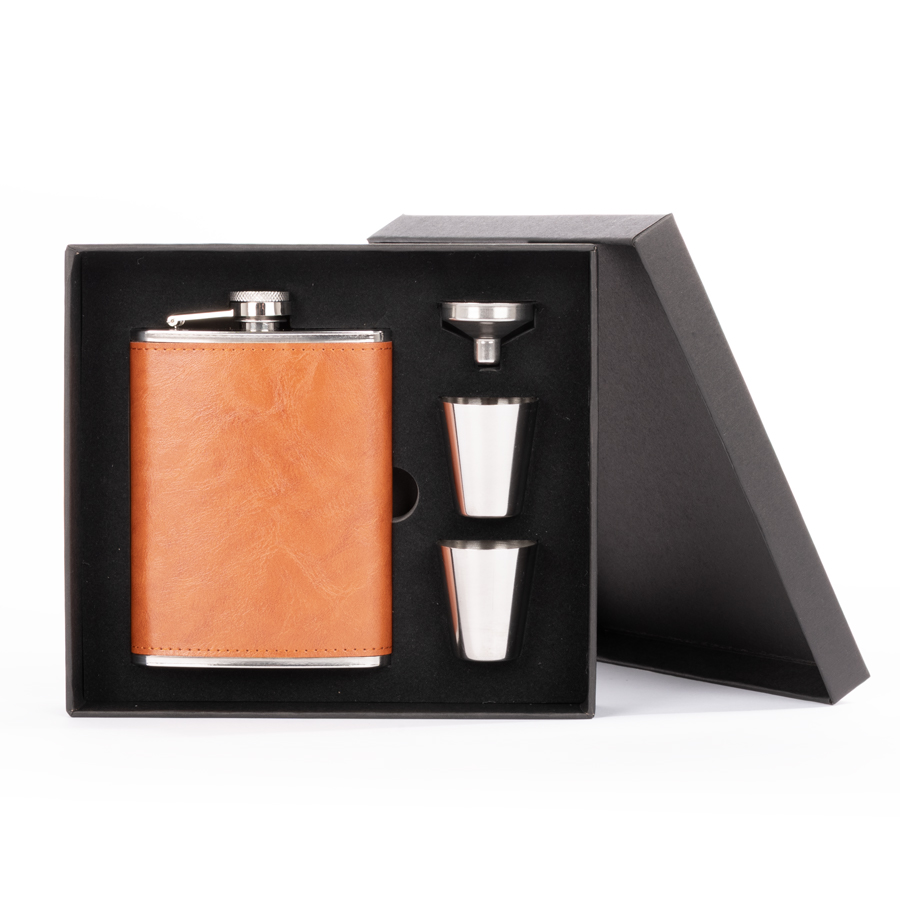 W29, Set petaca más vasito regalo personalizado regalos con logo personalizados para empresas