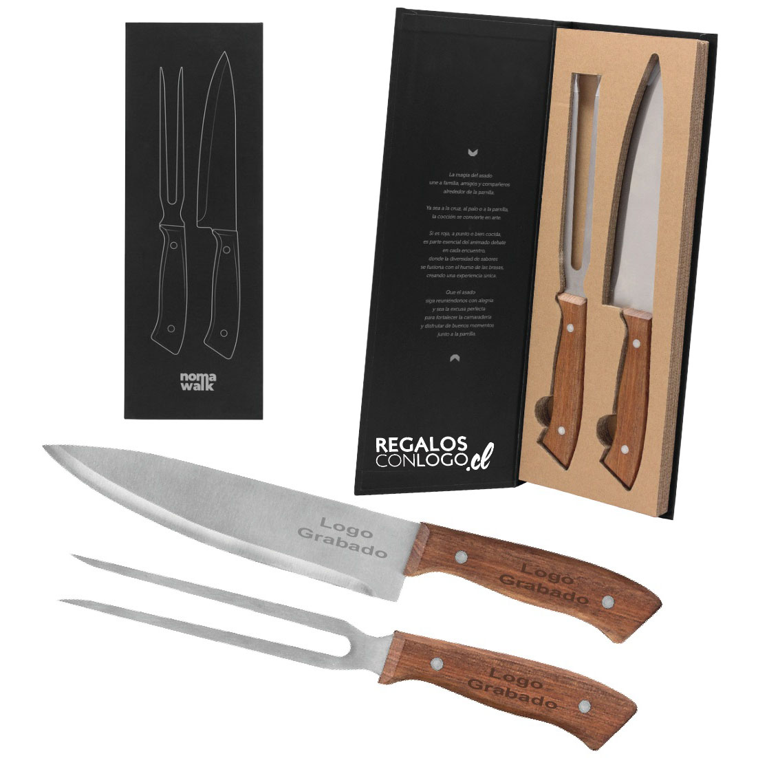 K111, set asado con logo regalos con logo personalizados para empresas